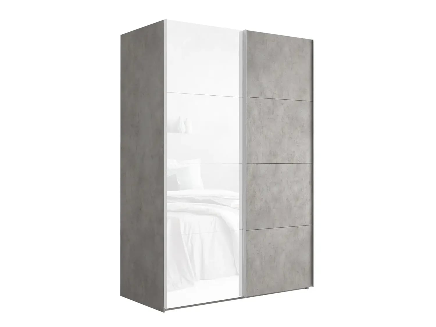 Эста 2-х дверный Медиум (4 ЛДСП / 4 Стекла белого)